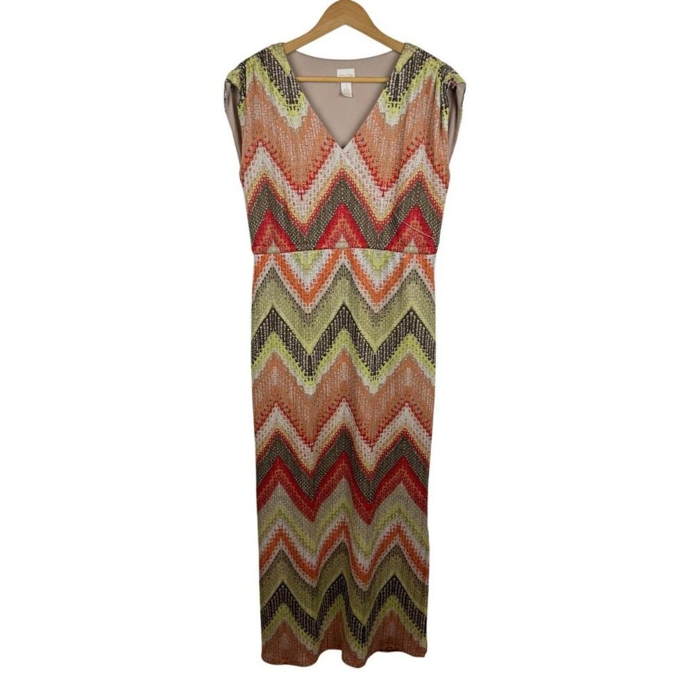 Chicos Womens Tessa Chevron Knit Maxi Dress